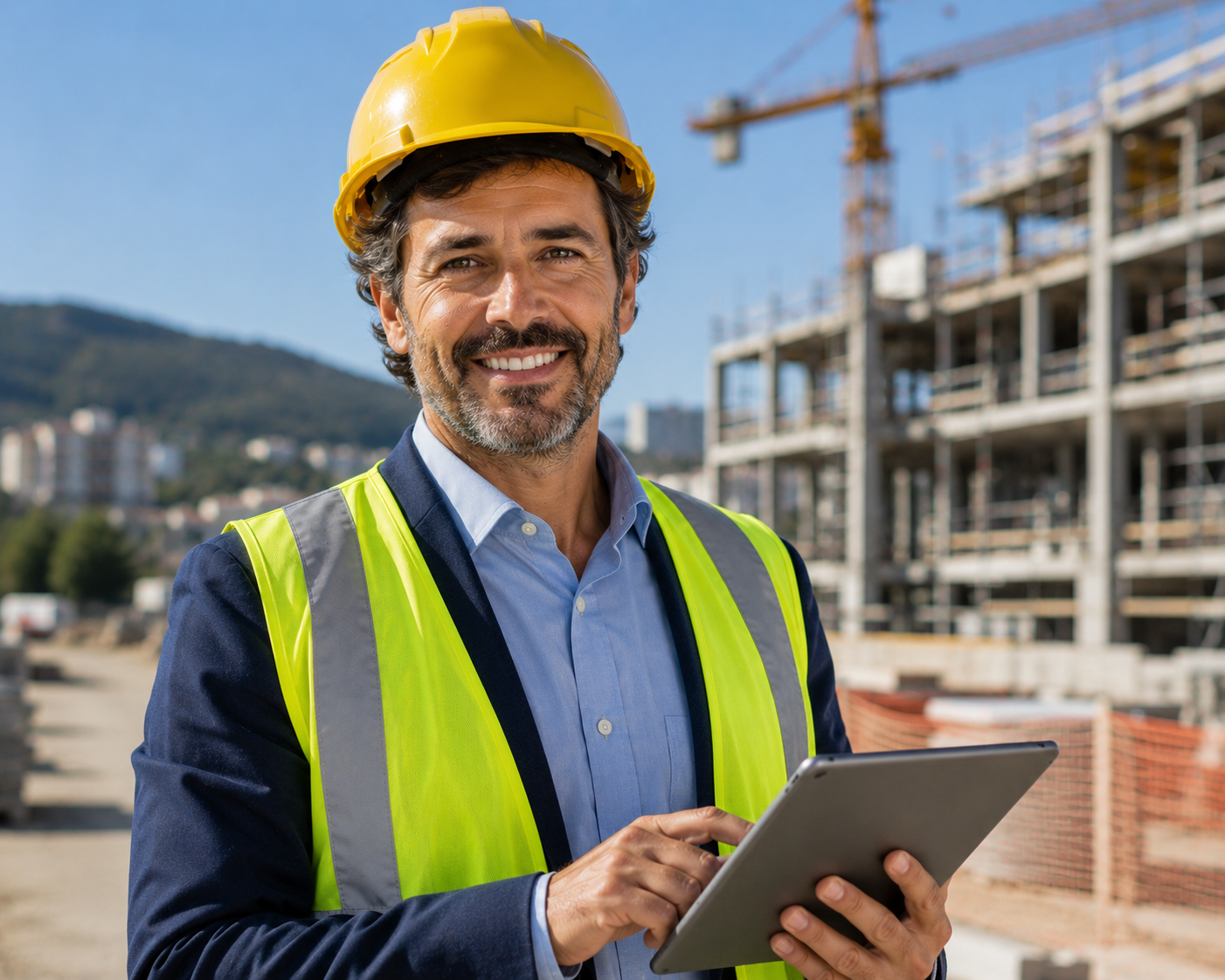 Responsabile tecnico con tablet